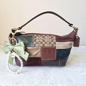 Rare Y2k 2000s Coach Limited Edition Holiday Patchwork Demi Bag
