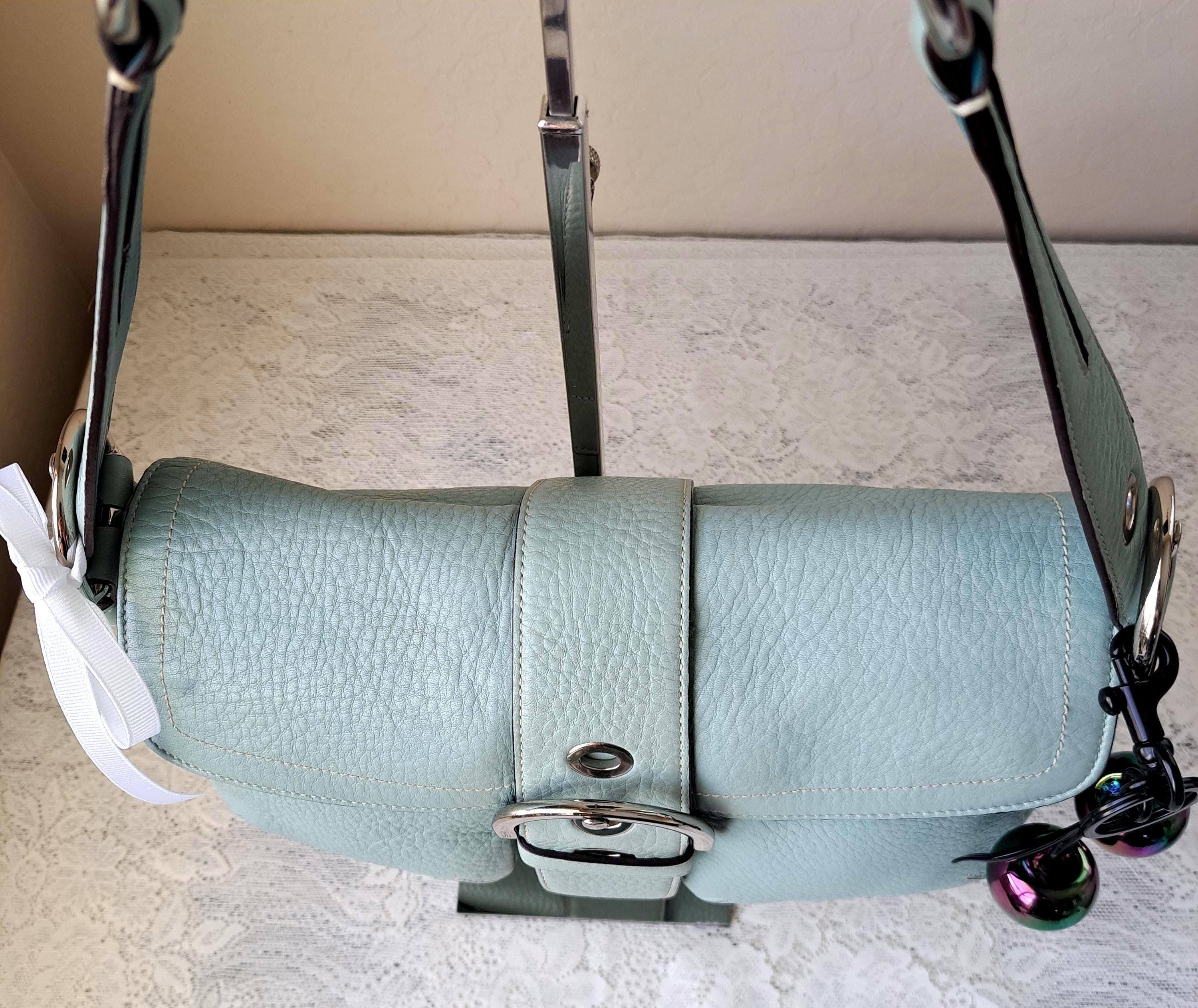 Vintage Coach Y2k 00s Rare Light Turquoise Tiffany Blue Soho Hobo