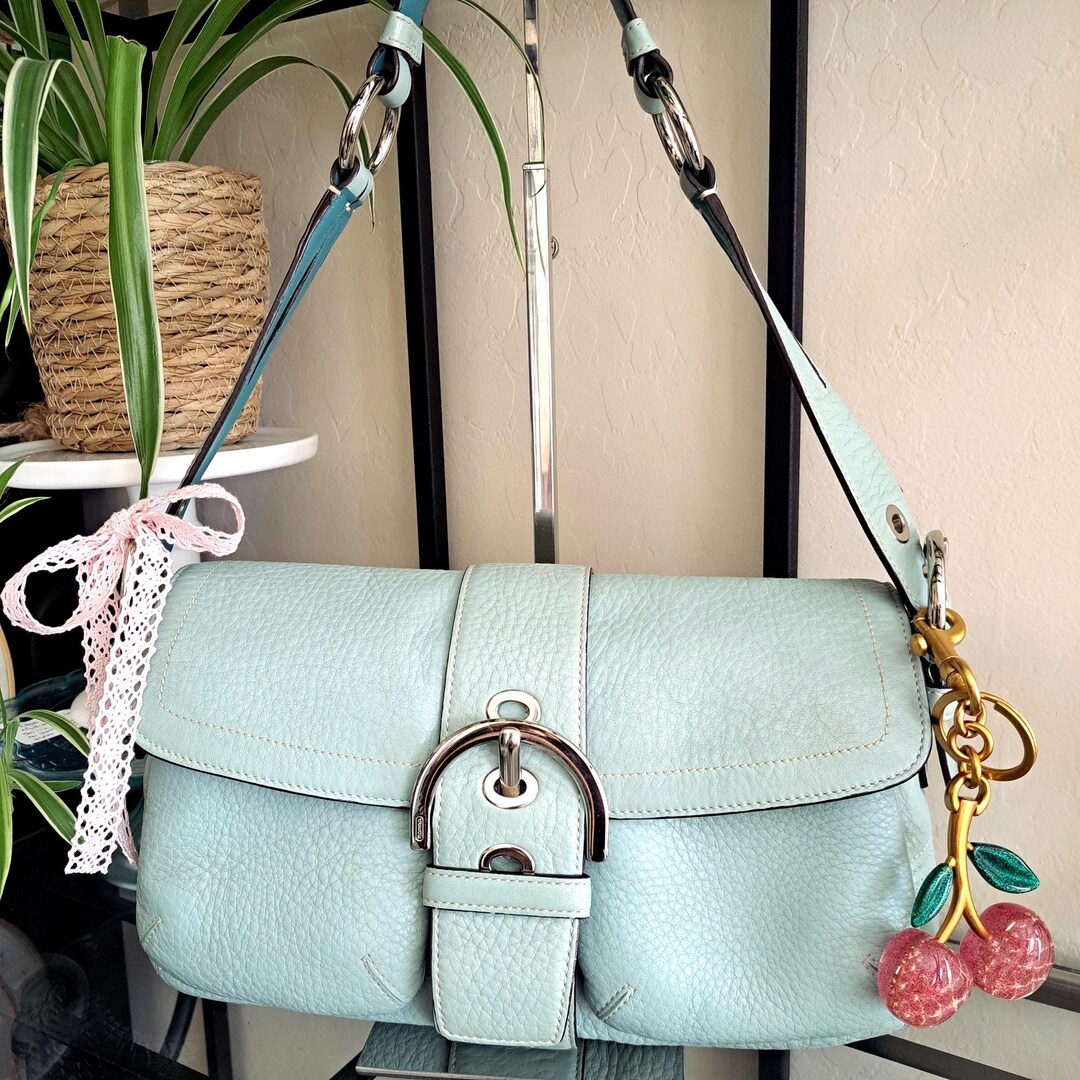 Vintage Coach Y2k 00s Rare Light Turquoise Tiffany Blue Soho