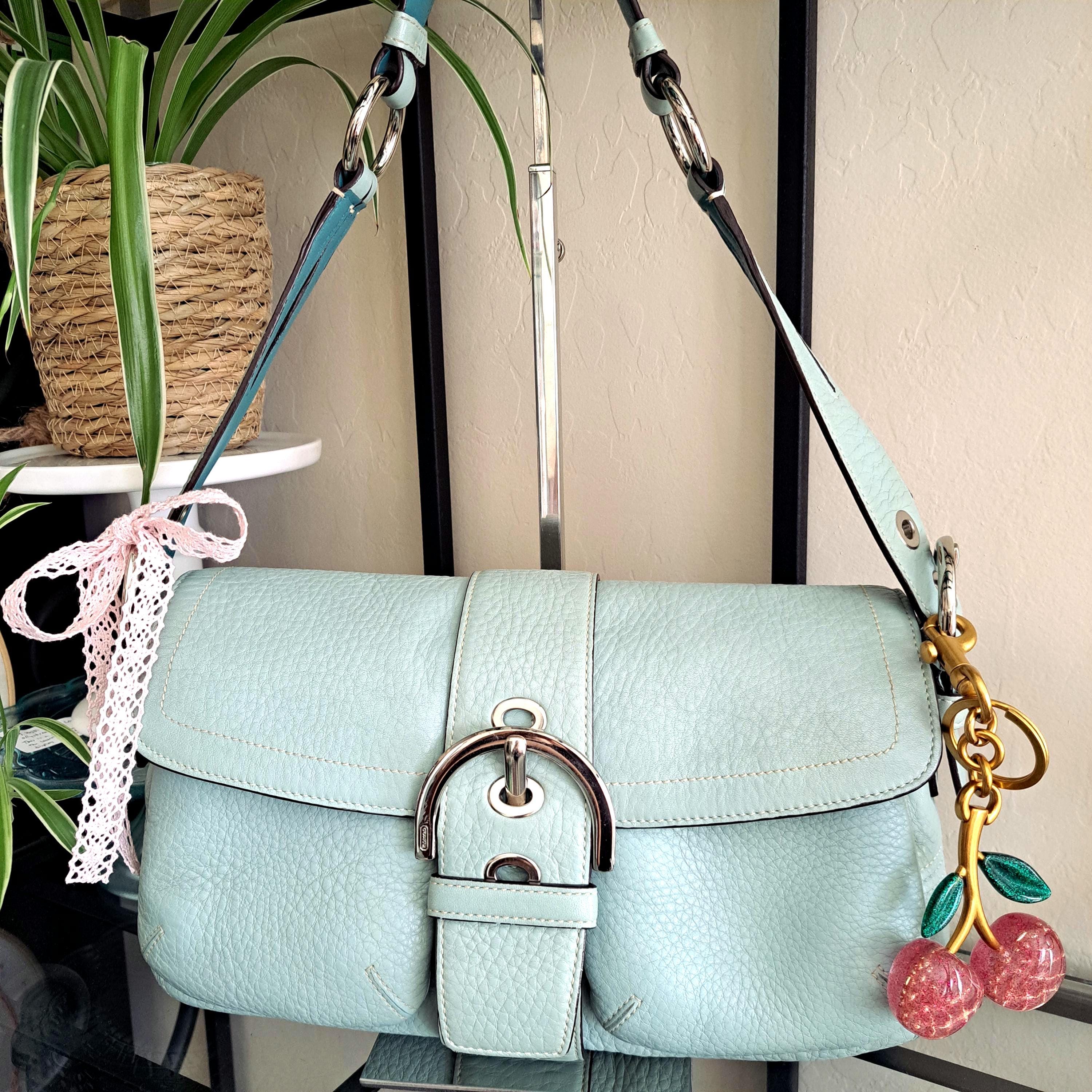 Vintage Coach Y2k 00s Rare Light Turquoise Tiffany Blue Soho