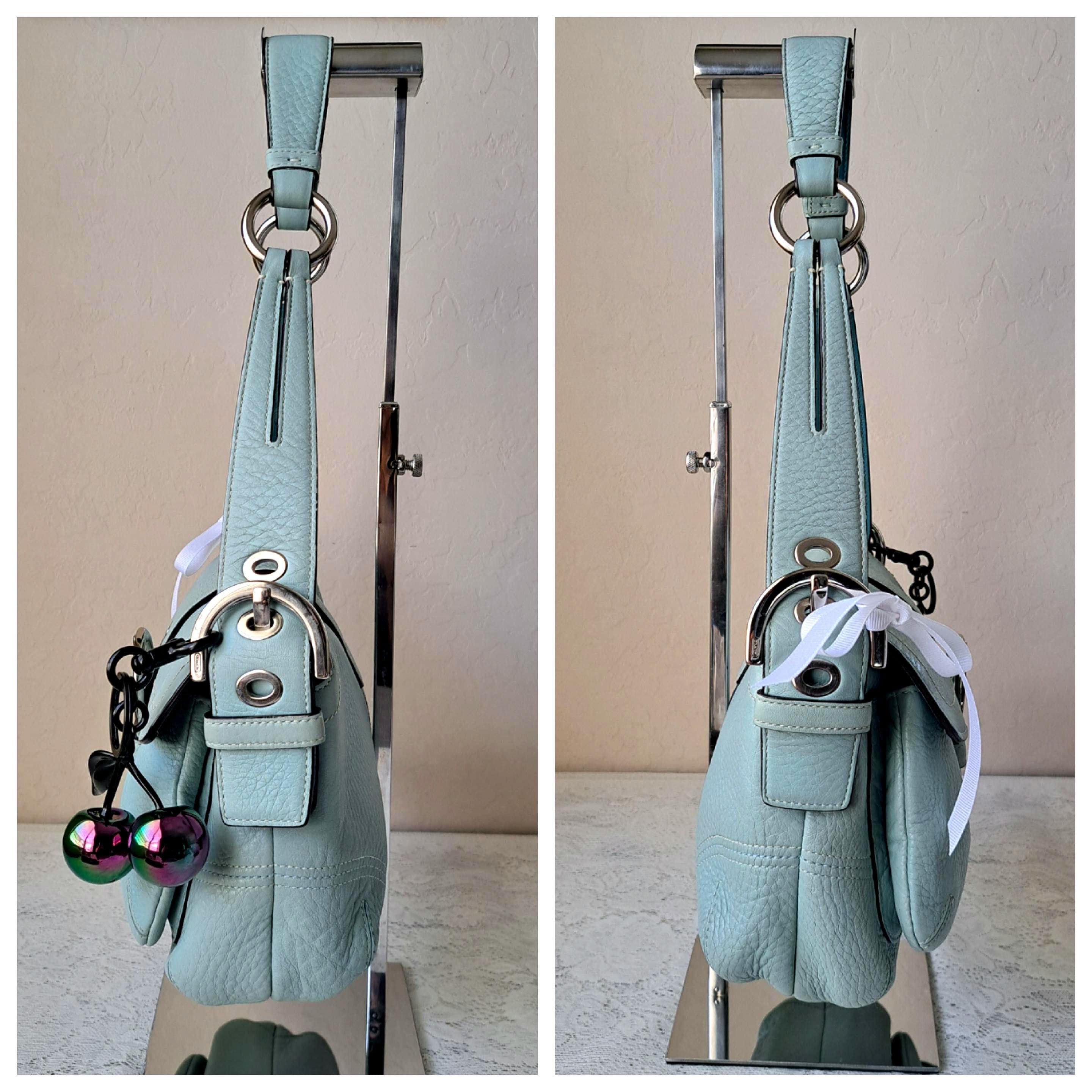 Vintage Coach Y2k 00s Rare Light Turquoise Tiffany Blue Soho Hobo