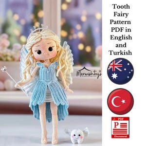 Crochet Tooth Fairy Olivia Doll English Tutorial Pattern PDF