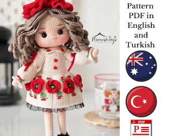 Crochet Poppy Girl Eva Doll Tutorial English Pattern PDF