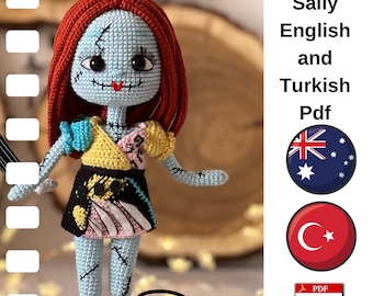 Crochet Halloween Sally Pattern, Sally Pattern, Amigurumi Sally Pdf, Amigurumi Doll, crochet doll