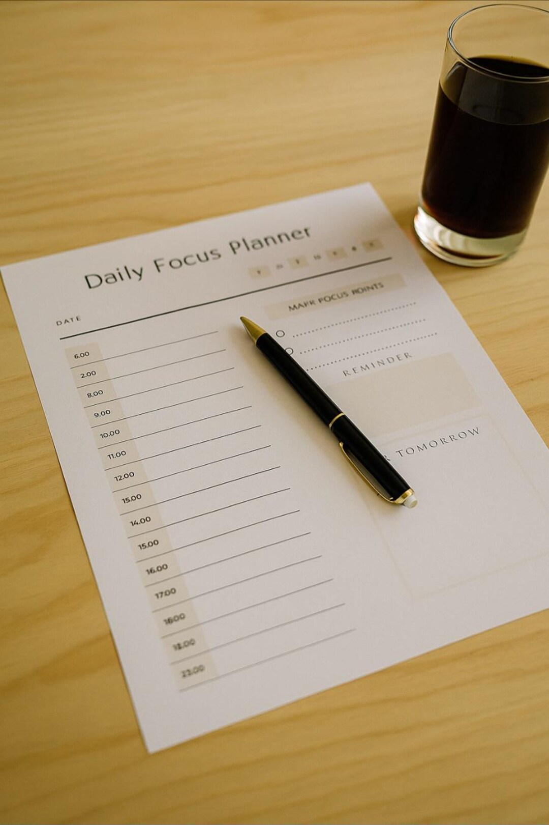 Printable Daily Planner Template PDF | Focus Planner | US Letter - Etsy ...