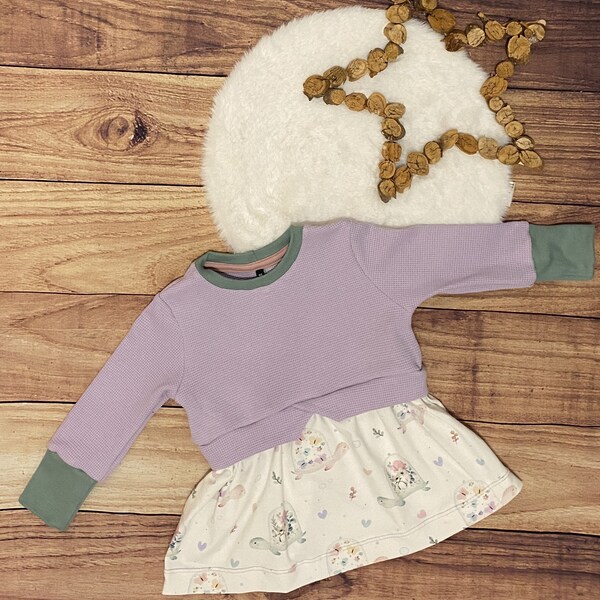 Girly-Sweater, Pulloverkleid für Baby/Mädchen mit Schildkröten