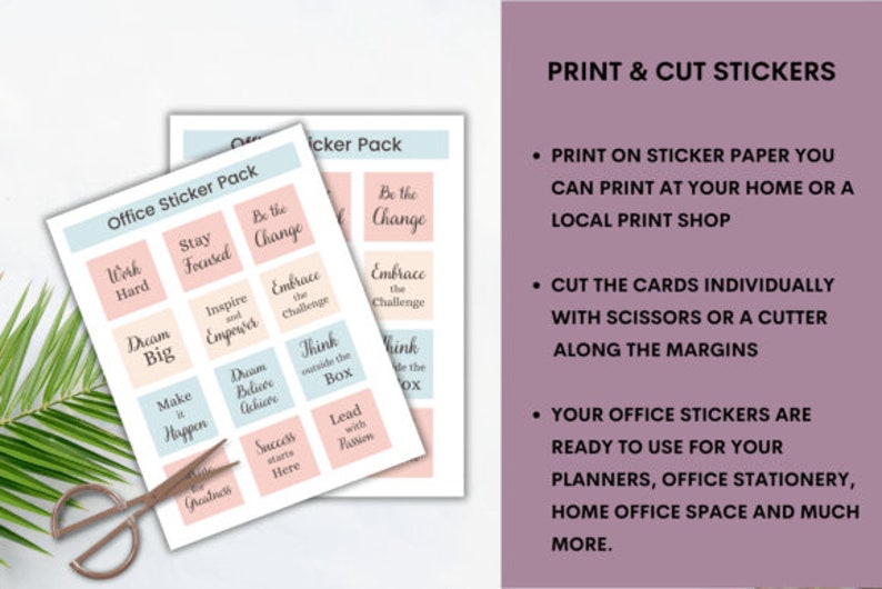 Printable Office Planner Sticker Sheet | Functional and Decorative ...
