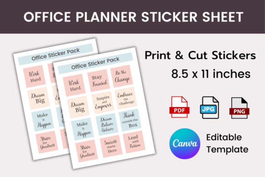 Printable Office Planner Stickers: Functional & Decorative (PDF) - Etsy