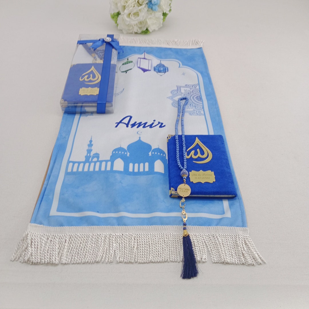 Personalized Prayer Mat/rug Gift Set Sejadah Yaseen Dua Etsy