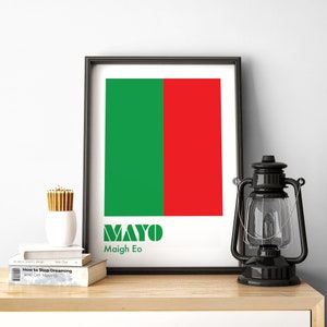 Mayo Print, Mayo Poster, Mayo GAA, Mayo Ireland, Gaelic Prints, Hurling Prints, Gaelic Wall Art, Ireland Print, Irish Prints, Irish Gifts.