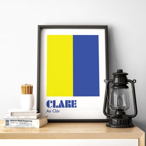 Clare Print, Clare Poster, Clare GAA, County Clare, Gaelic Print, Hurling Prints, Gaelic Wall Art, Ireland Print, Irish Prints, Irish Gifts.