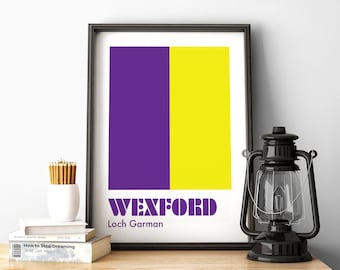 Wexford Print, Wexford Poster, Wexford GAA, Gaelic Prints, Hurling Prints, Gälische Wandkunst, Irland Print, Irish Prints, Irish Gifts.