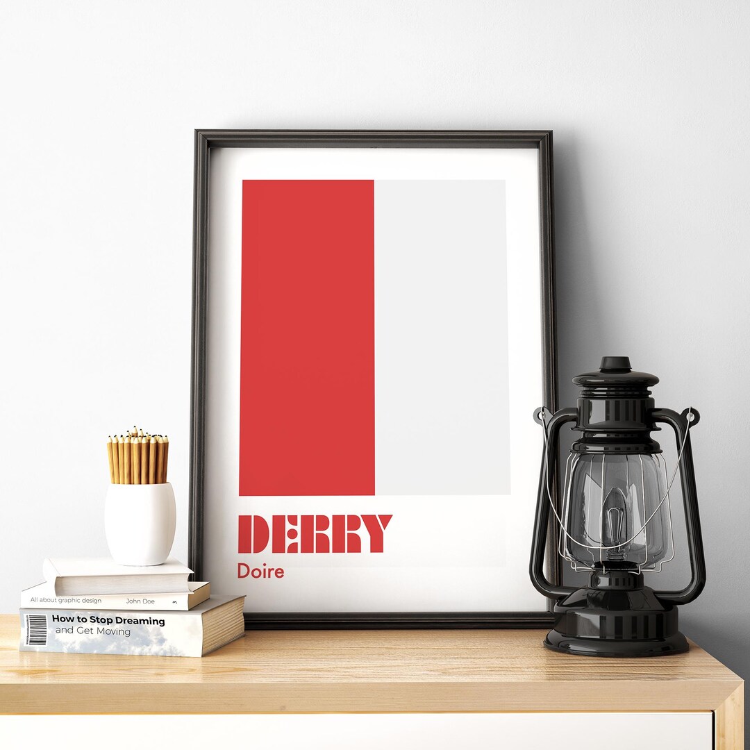 Derry Print, Derry Poster, Derry GAA, Gaelic Prints, Hurling Prints ...