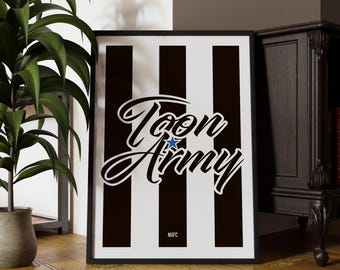 Newcastle Digitaldruck, Newcastle Print, Newcastle Poster, Newcastle United, Football Druck, NUFC Druck, Fußball Drucke, Toon Army, NUFC Kunst