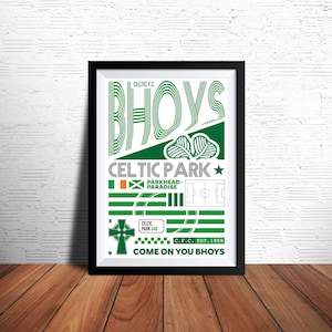 Celtic FC Wydruk cyfrowy - Plakat cyfrowy - Celtic FC Sztuka ścienna - Celtic FC Prezent - Scottish Premiership - Wydruk piłkarski - Wydruk piłkarski