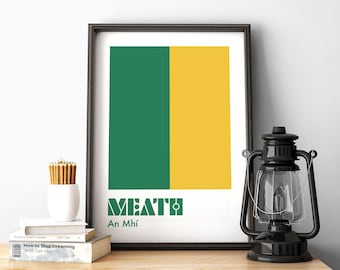 Meath Print, Meath Poster, Meath GAA, Meath Irland, gälische Drucke, Hurling Drucke, Wandkunst, Irland Druck, irische Drucke, irische Geschenke.