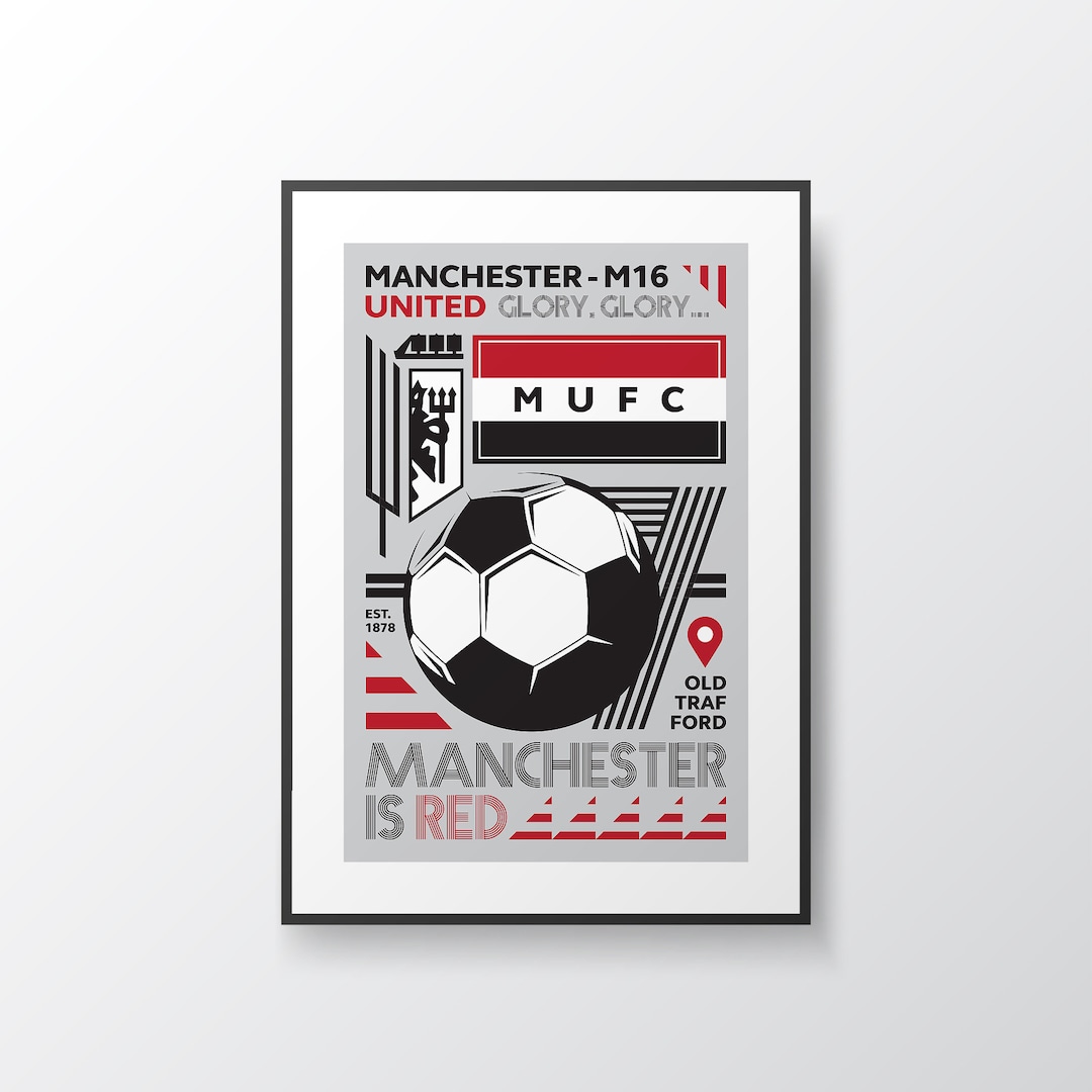 Manchester United Digital Print Digital Poster Manchester United Wall Art Manchester United Gift