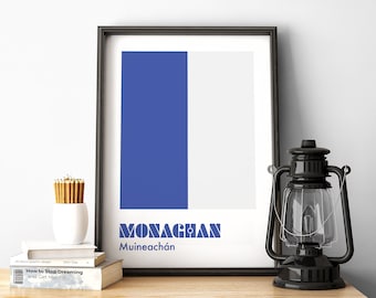 Monaghan-Druck, Monaghan-Poster, Monaghan GAA, Monaghan Irland, gälische Drucke, Hurling-Drucke, gälische Wandkunst, Irland-Druck, irische Drucke