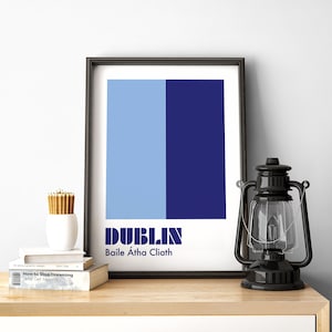 Impresión de Dublín, cartel de Dublín, GAA de Dublín, impresiones de fútbol gaélico, impresiones de hurling, arte de pared gaélico, impresión de Irlanda, impresiones irlandesas, regalos irlandeses.