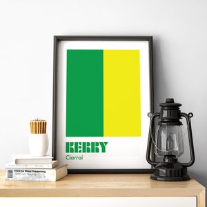 Kerry Print, Kerry Poster, Kerry GAA, Kerry Ireland, Gaelic Prints, Hurling Prints, Gaelic Wall Art, Ireland Print, Irish Prints.