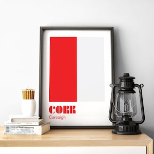 Cork Print, Cork Poster, Cork GAA, Cork Ireland, Gaelic Prints, Hurling Prints, Gaelic Wall Art, Ireland Print, Irish Prints, Irish Gifts.