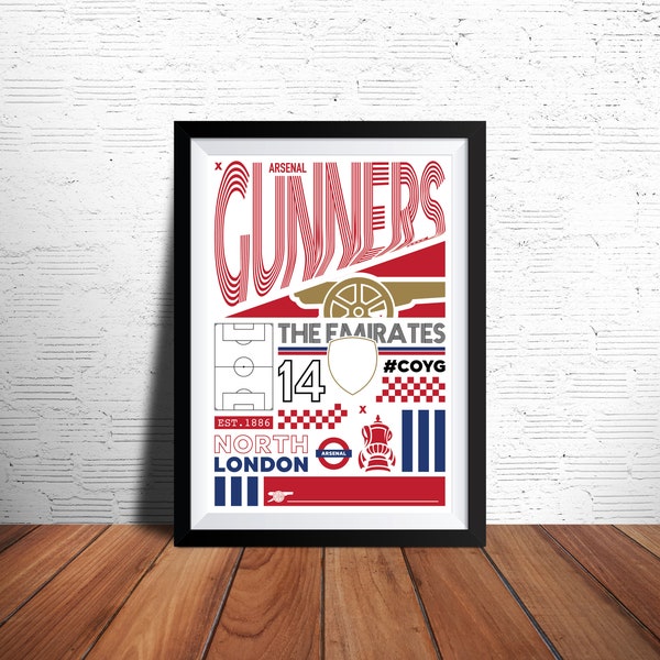 Arsenal FC Digital Print - Digital Poster - Arsenal FC Wall Art - Arsenal FC Gift - Premier League - Football Print - Soccer Print