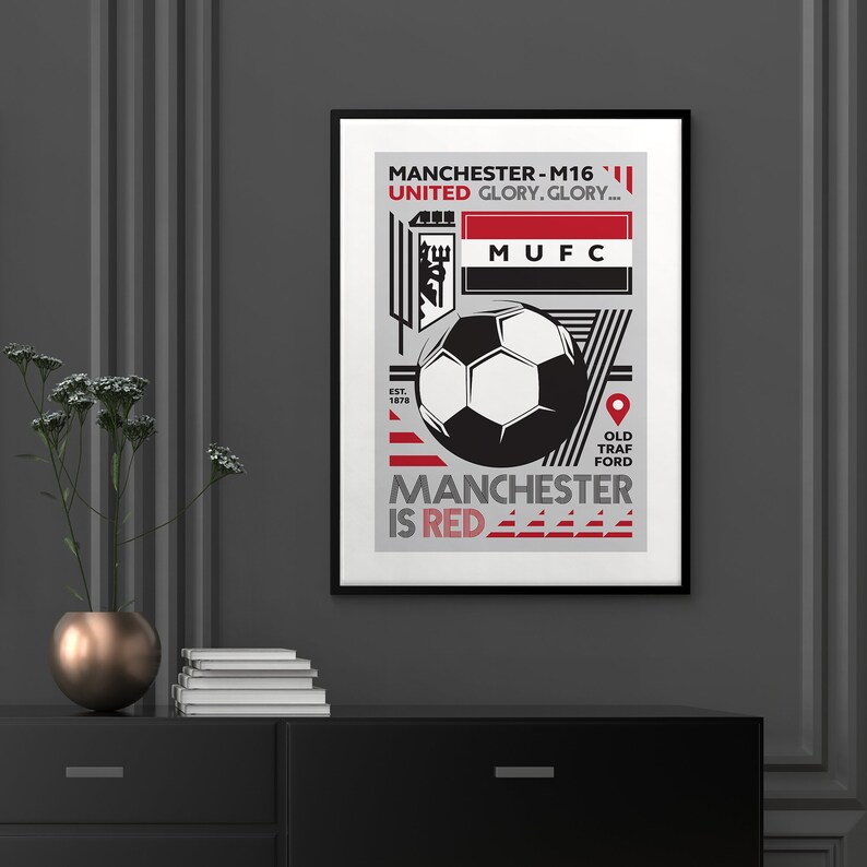 Manchester United Digital Print Digital Poster Manchester United Wall
