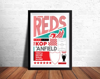 Liverpool FC Digital Print - Digital Poster - Liverpool FC Wall Art - Liverpool FC Gift - Premier League - Football Print - Soccer Print