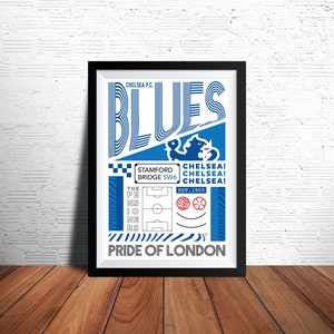 Chelsea FC Digital Print - Digital Poster - Chelsea FC Wall Art - Chelsea FC Gift - Premier League - Football Print - Soccer Print
