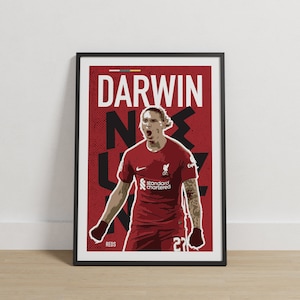 Darwin Nunez Print, Darwin Nunez Poster, Liverpool FC Print, Liverpool FC Poster, Liverpool FC Gift, Premier League, Printable Wall Art