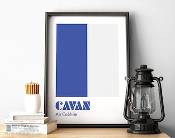 Cavan Poster, Cavan Poster, Cavan GAA, Cavan Irland, Irische Kunst, Hurling Drucke, Gälische Wandkunst, Irland Druck, irische Drucke, irische Geschenke.