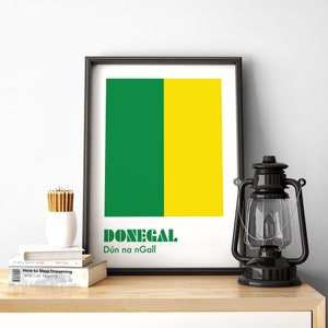 Donegal Digitaldruck, Donegal Poster, Donegal GAA, Donegal Irland, gälische Drucke, Hurling Drucke, gälische Wandkunst, Irland, irische Drucke.