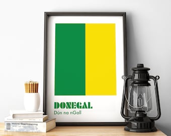 Donegal Digitaldruck, Donegal Poster, Donegal GAA, Donegal Irland, gälische Drucke, Hurling Drucke, gälische Wandkunst, Irland, irische Drucke.