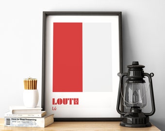 Louth Digitaldruck, Louth Poster, Louth GAA, Louth Irland, Gälischer Druck, Hurling Drucke, County Louth, Irland, Irische Drucke. Gälische Kunst.