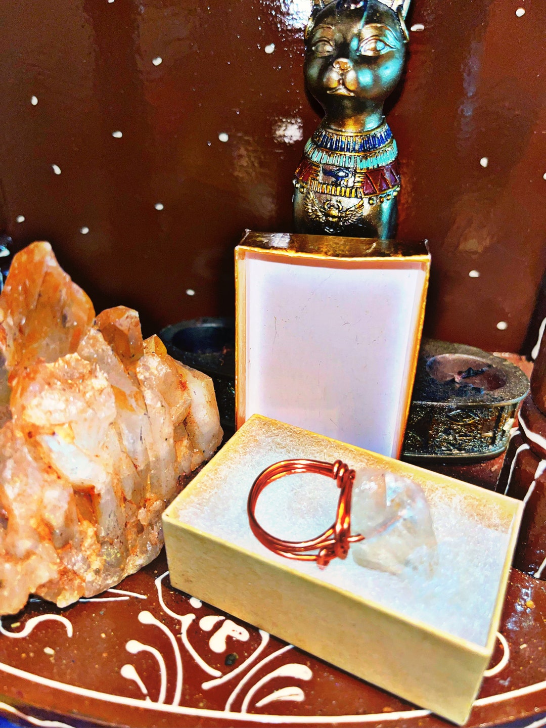 Raw Quartz and Copper Energy Ring - Etsy