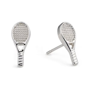 Tennis Racket Earrings Stud 18k Gold or Silver Tennis Earrings Women or Girls Tennis Gifts for Girls Tennis Player Tennis Gift Silver