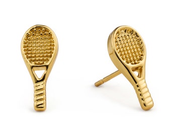 Tennis Racket Earrings Stud | 18k Gold or Silver Tennis Earrings Women or Girls | Tennis Gifts for Girls | Tennis Player | Tennis Gift