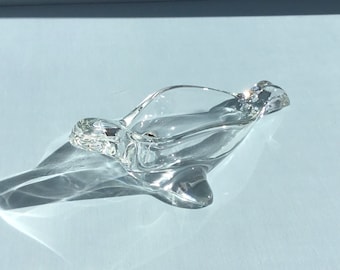 Vintage Sasaki Crystal Robbe Figurine / Süßigkeiten Teller