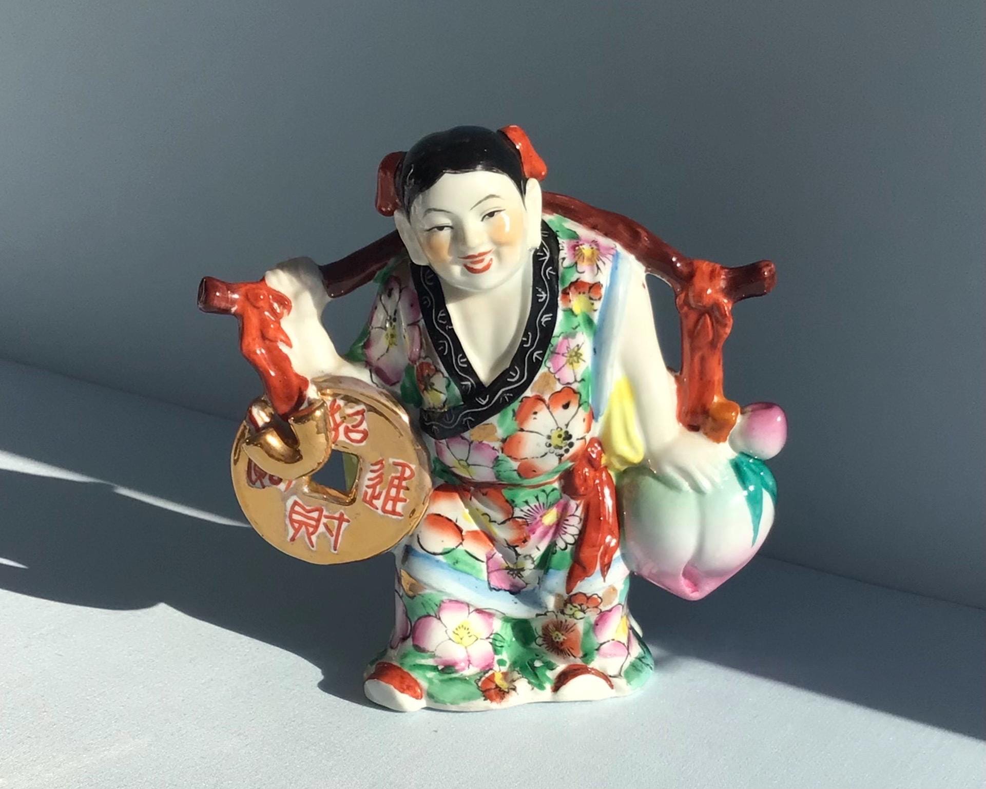 中国，置物，インテリア，陶器製男女人形の彫刻 Chinese boy figurine - Etsy 日本