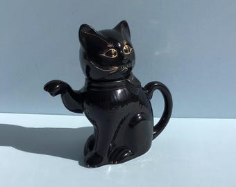 Vintage Black Cat Teapot