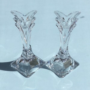 Pair of  Mikasa &#39;Deco&#39; Crystal Candle Holders
