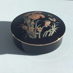 Japanese Bird and Iris Trinket Box