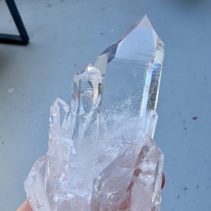 DT Pink Lemurian Point with Elestial Formation/ Incredible 100% Natural Luster Piece