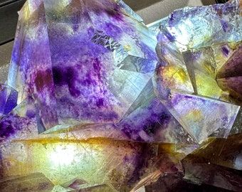 Most Rare Enhydro Yindu Fluorite with Unique and Amazing Colors/ Top Quality/ Collectors Piece/L 5.5’ 465g