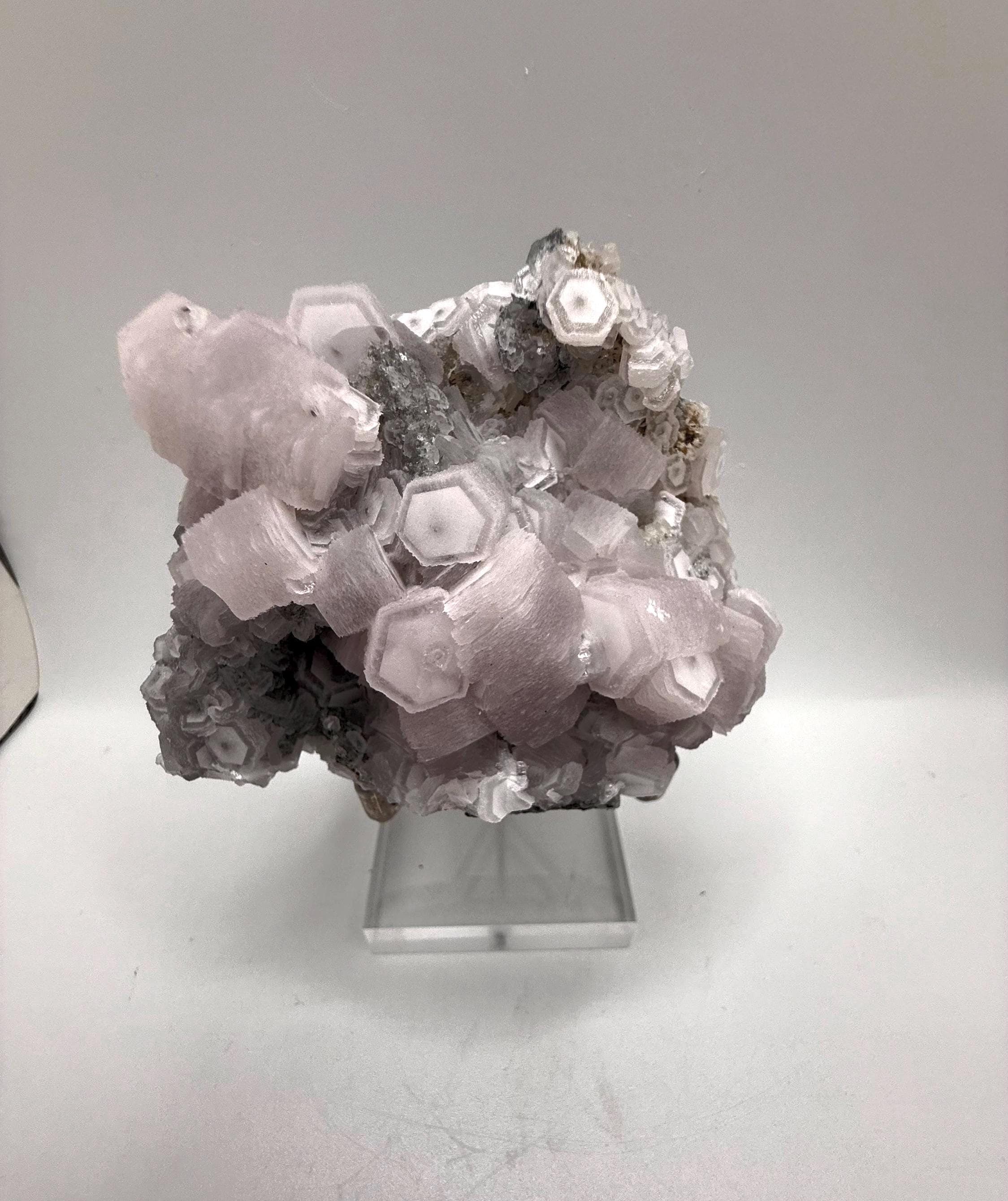 Fluorescent Pink Coin Calcite