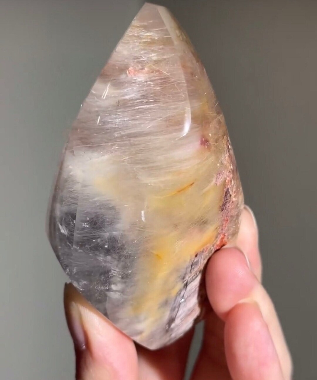 Collector Grade Large Pinkish-peach and Purple Amphibole Freeform ...