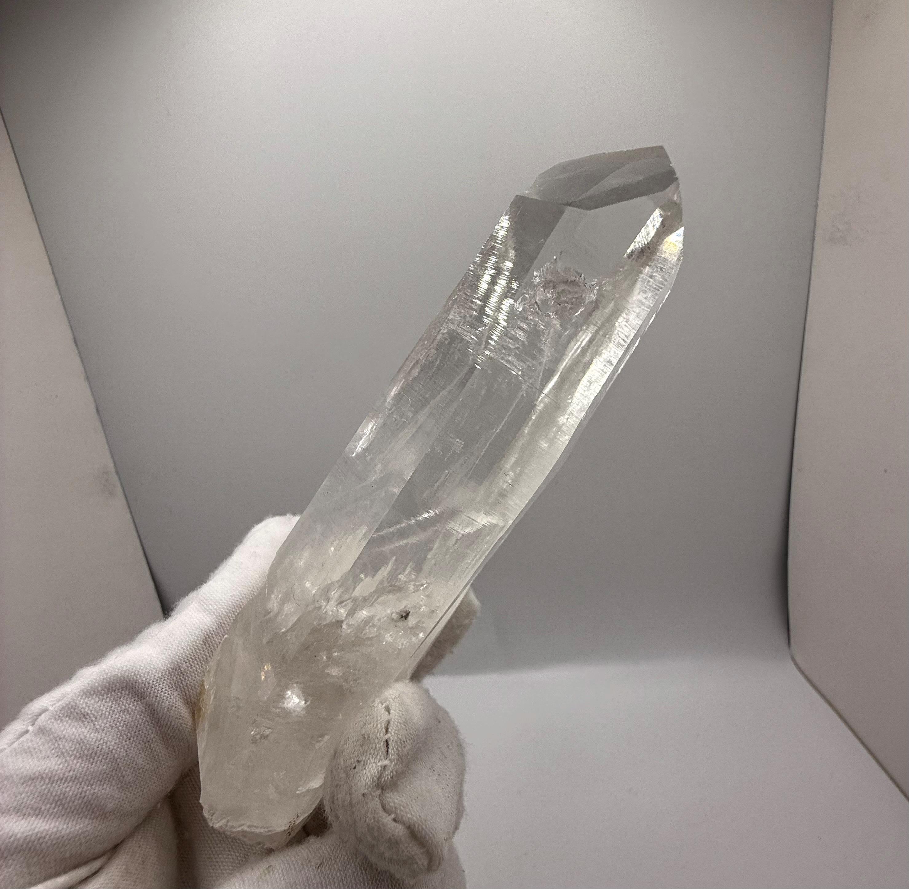 Channeling Lemurian Seed with Key/ Bridge Crystals Raw Lemurian Quartz/ Unpolished Ascending Lemurian Seed/ 5 inches L