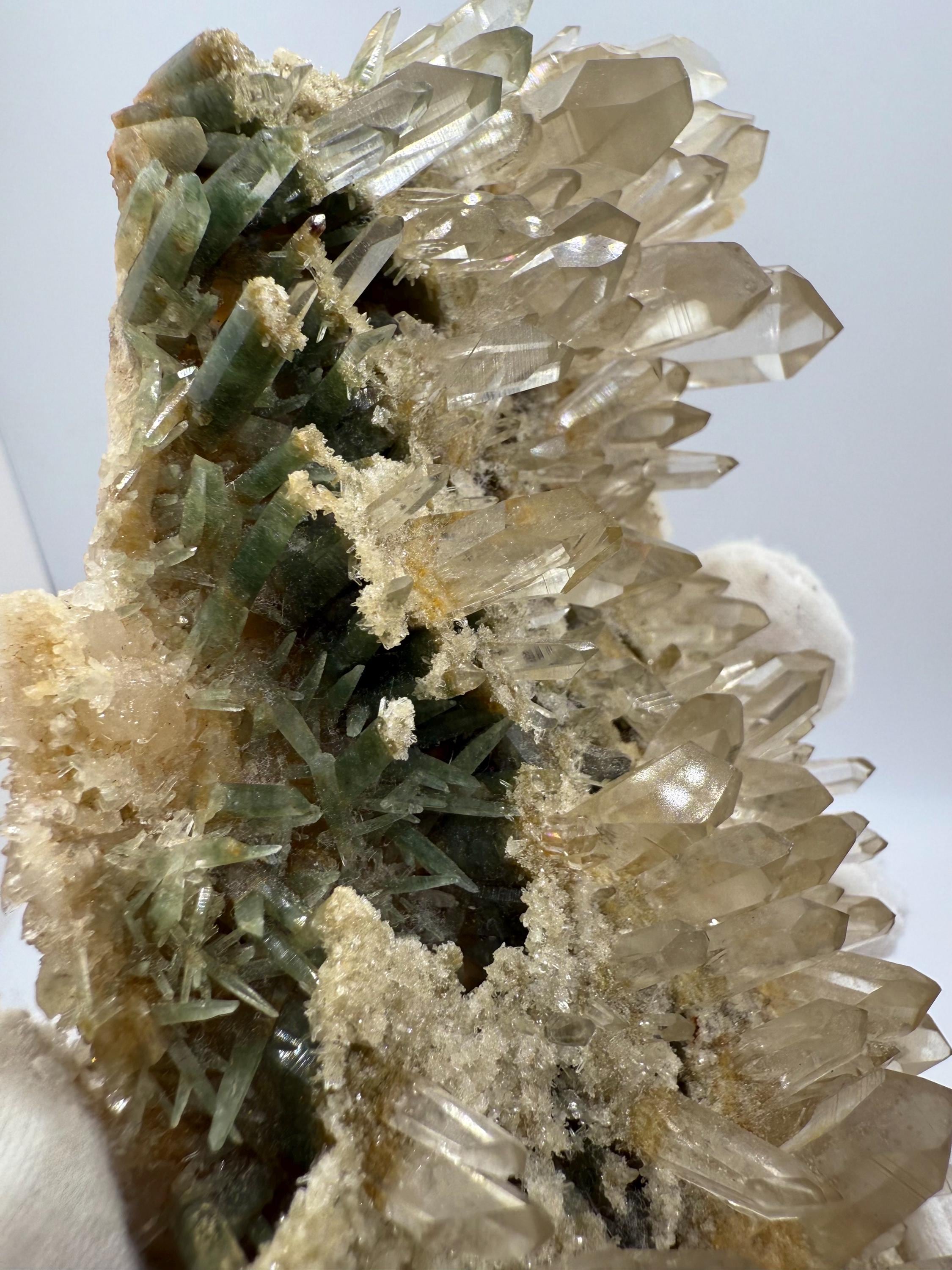 Mystical Chlorite Himalayan Quartz Cluster/ Healing Shamanic Frequencies/ Rare Growth Habit/ Healing Chlorite Himalayan Quartz