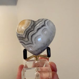 Zebra Calcite Heart Hand Carved