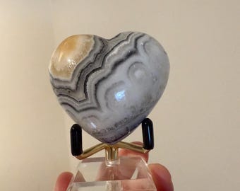 Zebra Calcite Heart Hand Carved